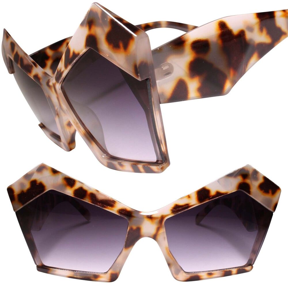 Oversized Edgy Tipped Up Corner Vintage Vibe Womens Tortoise Cat Eye Sunglasses
